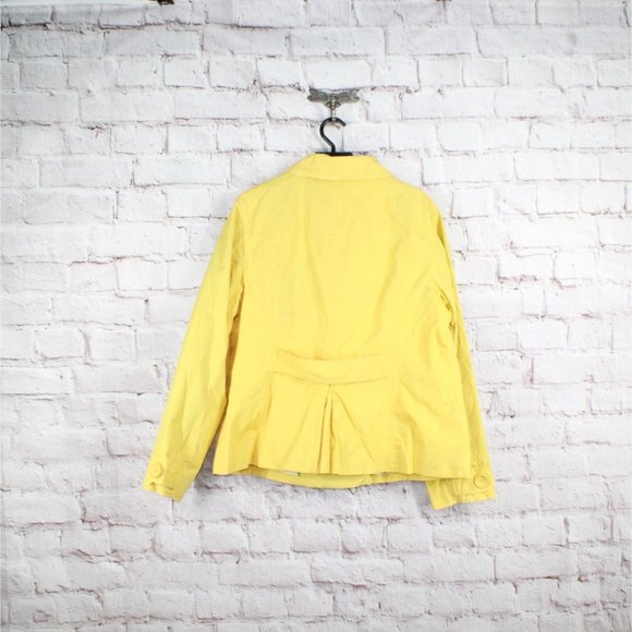 LL Bean Yellow Cotton Double Breasted Peacoat Spring Jacket Size L - Picture 8 of 9